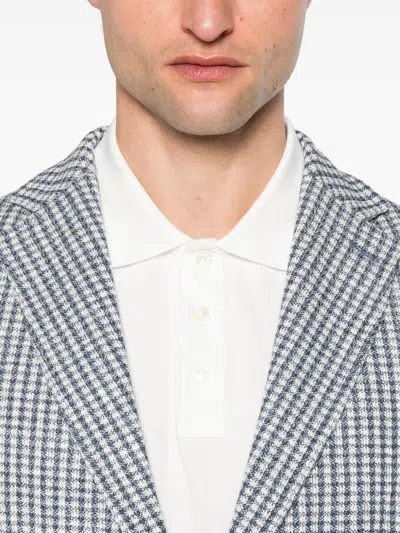 Circolo 1901 Checkered Cotton And Linen Blend Jacket In Multi