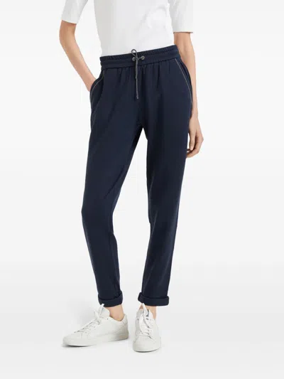 Brunello Cucinelli Women Cotton And Silk Trousers In Multi