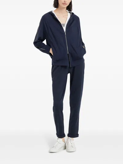 Brunello Cucinelli Women Cotton And Silk Trousers In Multi