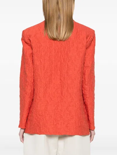 Harris Wharf London Blazer Jacket In Cotton Blend In Orange