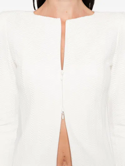 Emporio Armani Cotton Blend Blazer Jacket In Neutral