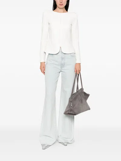 Emporio Armani Cotton Blend Blazer Jacket In Neutral