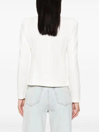 Emporio Armani Cotton Blend Blazer Jacket In Neutral