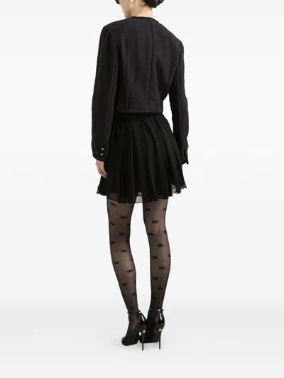 Dolce & Gabbana Women Cotton And Viscose Blazer With Animalier Print Lining In Black