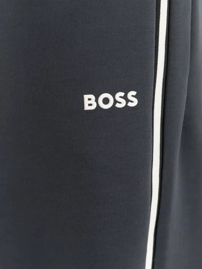 Hugo Boss Cotton Blend Jogger Trousers In Black