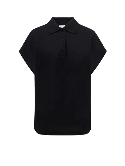 Saint Laurent Cotton Blend Polo Shirt With Logo In Black