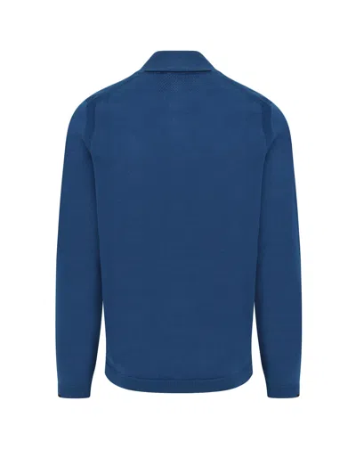 Hugo Boss Cotton Blend Sweater In Blue