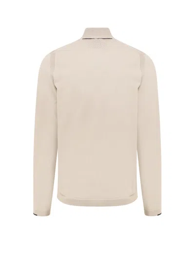 Hugo Boss Cotton Blend Sweater In Neutral