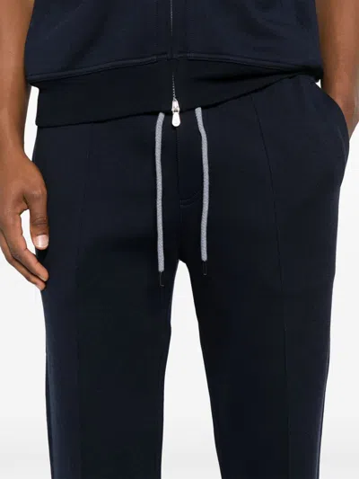 Brunello Cucinelli Cashmere Blend Drawstring Sweatpants In Blue