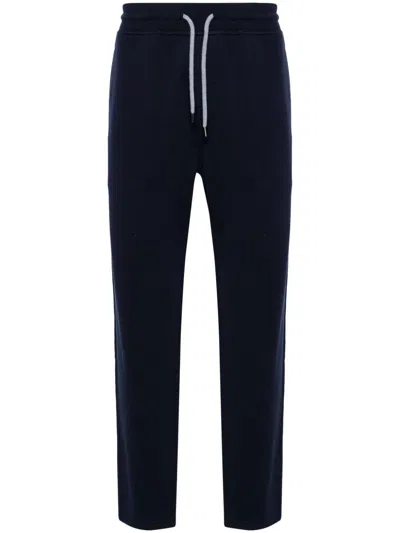 Brunello Cucinelli Cashmere Blend Drawstring Sweatpants In Blue