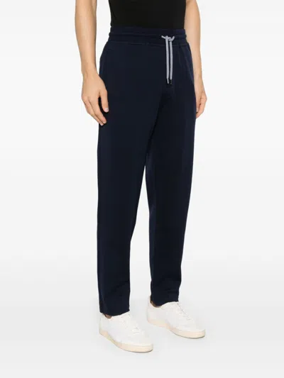 Brunello Cucinelli Cashmere Blend Drawstring Sweatpants In Blue