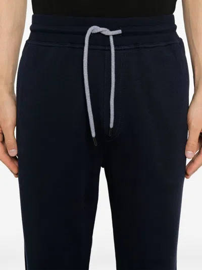 Brunello Cucinelli Cashmere Blend Drawstring Sweatpants In Blue