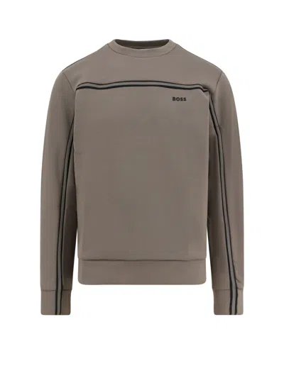 Hugo Boss Cotton Blend Sweatshirt In Gray