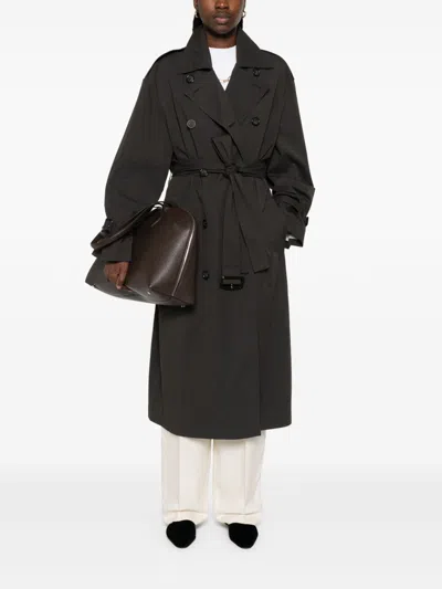 Totême Toteme Cotton Blend Trench Coat In Black