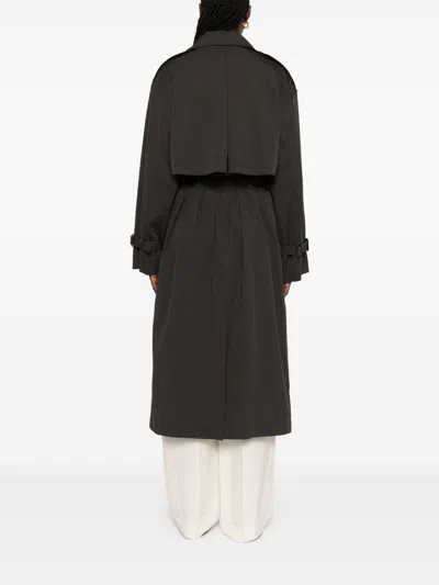Totême Toteme Cotton Blend Trench Coat In Black