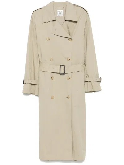 Totême Double-breasted Trench Coat Belted Waist In Neutral