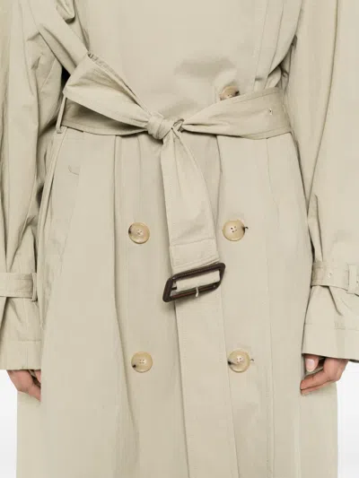 Totême Double-breasted Trench Coat Belted Waist In Neutral