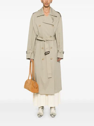 Totême Double-breasted Trench Coat Belted Waist In Neutral