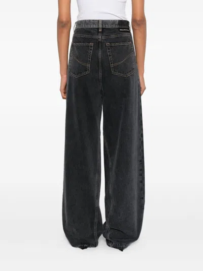 Stella Mccartney Cotton Blend Wide-leg Trousers In Black