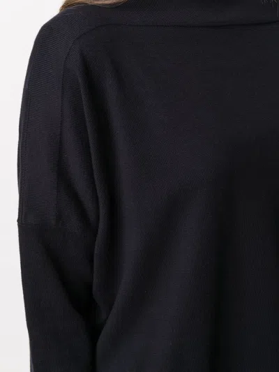Daniela Gregis Navy Boat Neck Knit Jumper In Black