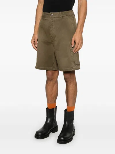 Loewe Men Cotton Cargo Shorts In Green