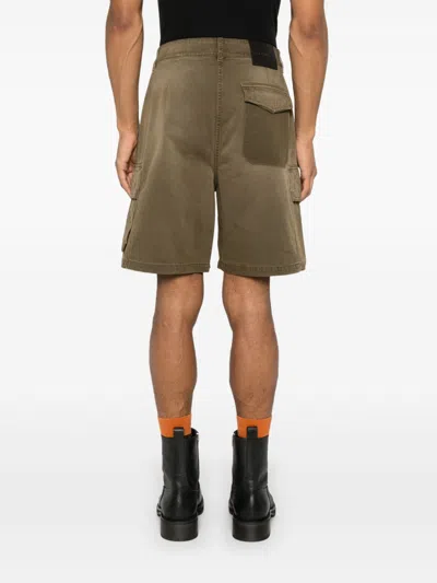 Loewe Men Cotton Cargo Shorts In Green