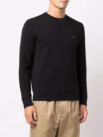 Emporio Armani Cotton Crewneck Sweatshirt In Black