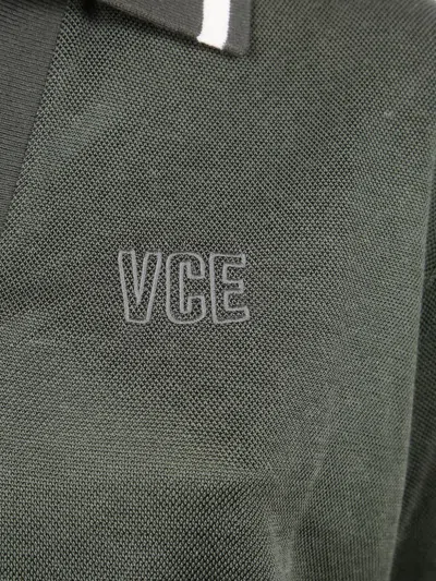 Golden Goose "journey W`s" Medium Crop Polo Fluid Jersey Knitted Rib Micro Piquet Tonal Embroidery C In Gray