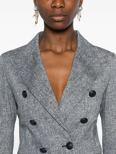 Circolo 1901 Blue Cotton Double-breasted Blazer In Gray