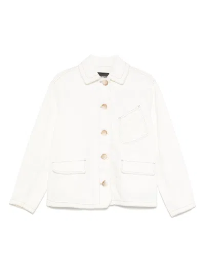 Emporio Armani Cotton Jacket With Collar And Pockets In White