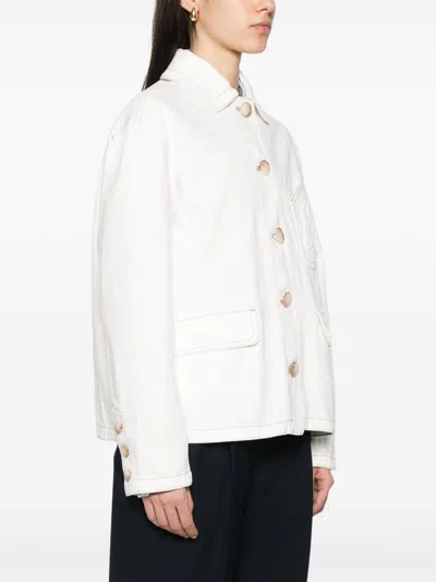 Emporio Armani Cotton Jacket With Collar And Pockets In White