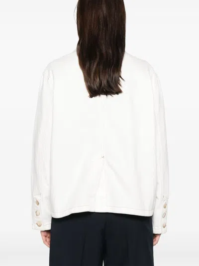 Emporio Armani Cotton Jacket With Collar And Pockets In White
