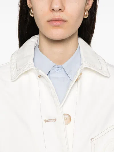 Emporio Armani Cotton Jacket With Collar And Pockets In White