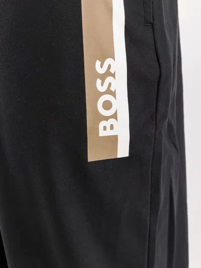 Hugo Boss Cotton Jogger Trousers In Black