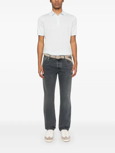 Brunello Cucinelli Fine-knit Polo Shirt In White
