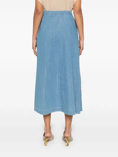 Fabiana Filippi Maxi Skirt With Tied Waist Detail In Blue