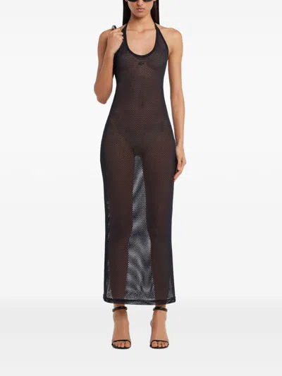 Courrèges Cotton Long Tank Dress In Black