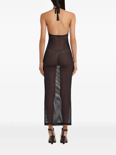 Courrèges Cotton Long Tank Dress In Black