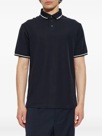Emporio Armani Classic Piqué Polo Shirt With Polished Collar In Black