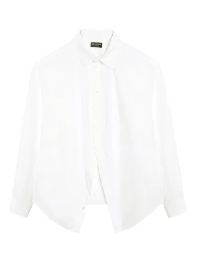 Balenciaga Asymmetrical White Cotton Shirt In White