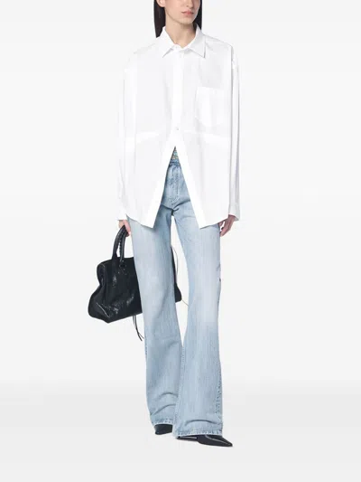 Balenciaga Asymmetrical White Cotton Shirt In White