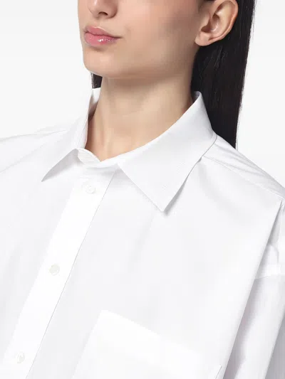 Balenciaga Asymmetrical White Cotton Shirt In White