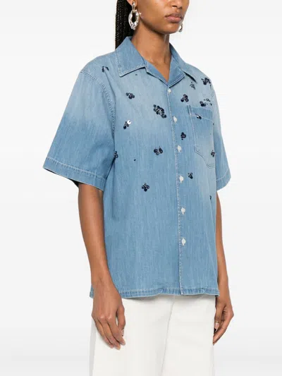 Fabiana Filippi Cotton Shirt In Blue