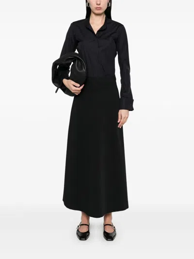 Max Mara Buttoned Long-sleeved Shirt In Black