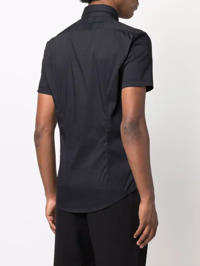 Emporio Armani Slim Fit Button Down Shirt In Black