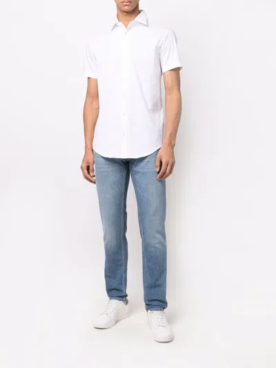 Emporio Armani Camicia Bianca In Jersey Misto Lyocell