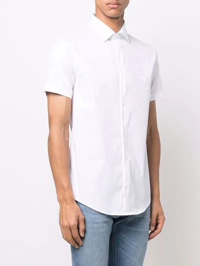 Emporio Armani Camicia Bianca In Jersey Misto Lyocell