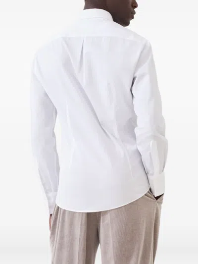 Brunello Cucinelli Men's Basic Fit Solid Sport Shirt With Button-down Collar In White
