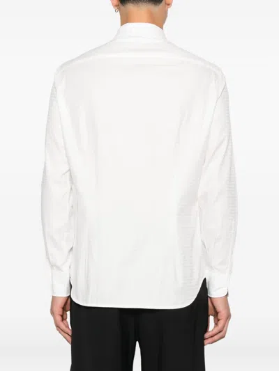 Emporio Armani Long-sleeve Button-up Shirt In White