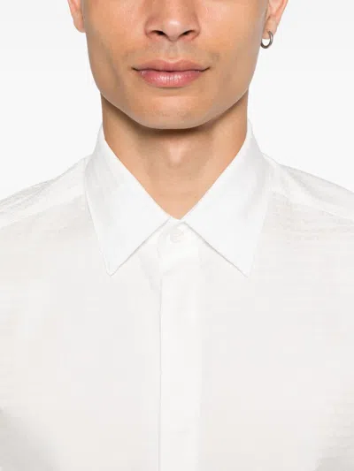 Emporio Armani Long-sleeve Button-up Shirt In White